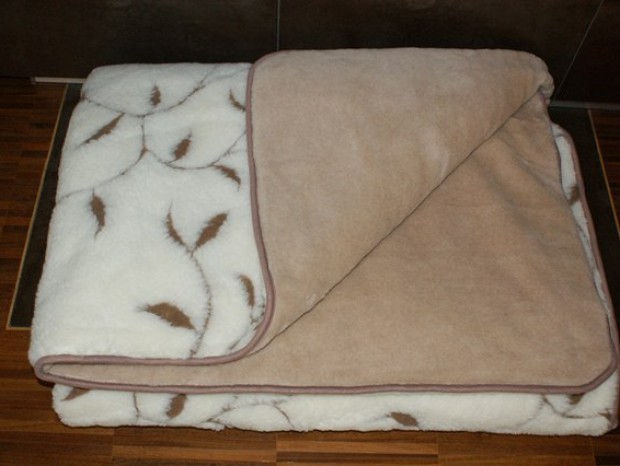0230 Kołdra z wełny Camel Jasny + Merynos Benjamin Brąz 160x200
