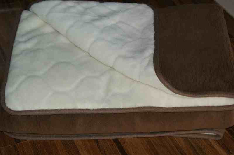 0263 Kołdra z wełny Camel Ciemny + Kaszmir Caro 140x200