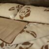 0512 Pościel z wełny Camel Jasny + Kaszmir Róża Brąz 140x200 + Materac wełniany