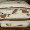 0515 Pościel z wełny Camel Jasny + Kaszmir Róża Brąz 140x200 + Materac wełniany