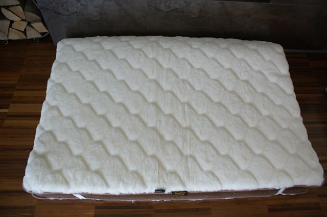 0871 Pościel z wełny Camel Jasny + Kaszmir Róża Brąz 140x200 + Materac wełniany