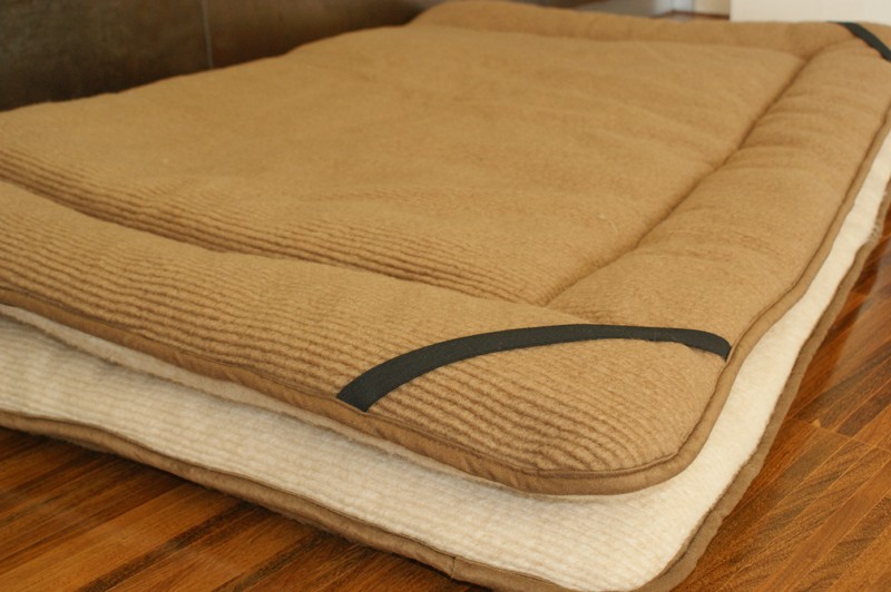 0878 Materac z wełny Camel Ciemny + Camel Jasny Peruggiano 140x200