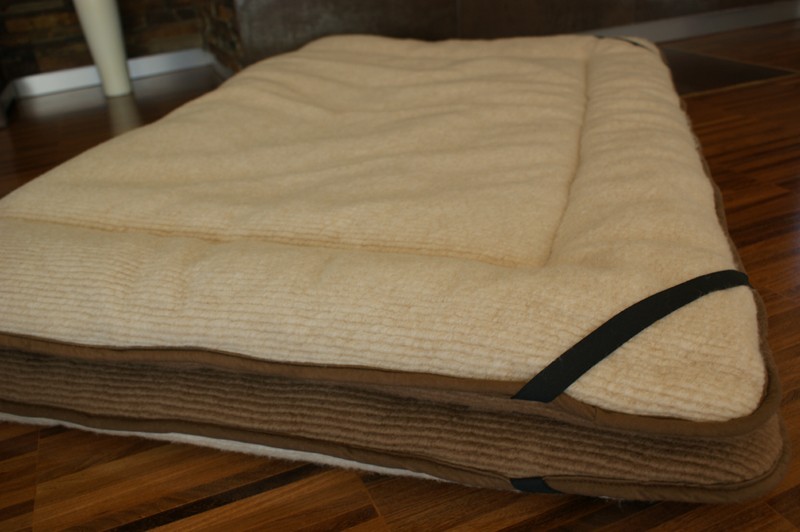0879 Materac z wełny Camel Ciemny + Camel Jasny Peruggiano 140x200