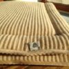 0923 Materac z wełny Camel Jasny Szerokie Pasy 180x200