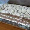 Pościel z wełny Camel Ciemny + Kaszmir Żyrafa 160x200 + Materac wełniany