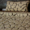 Pościel z wełny Camel Ciemny + Kaszmir Żyrafa 140x200 + Materac wełniany