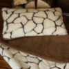 Pościel z wełny Camel Ciemny + Kaszmir Żyrafa 140x200 + Materac wełniany