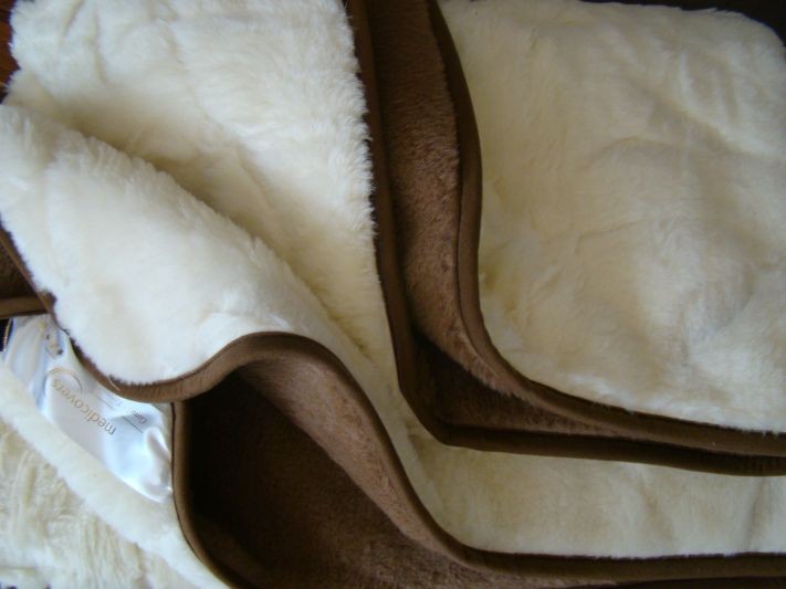 1638 Kołdra z wełny Camel Ciemny + Kaszmir White 160x200