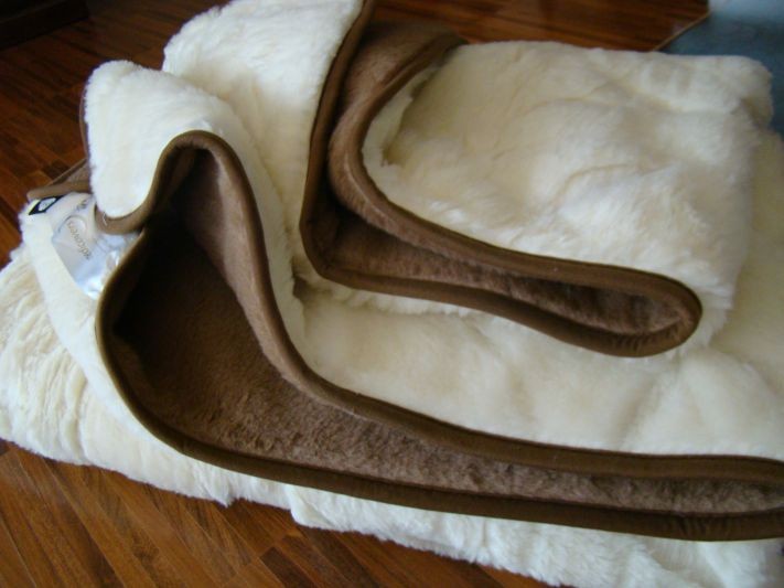 1640 Kołdra z wełny Camel Ciemny + Kaszmir White 160x200