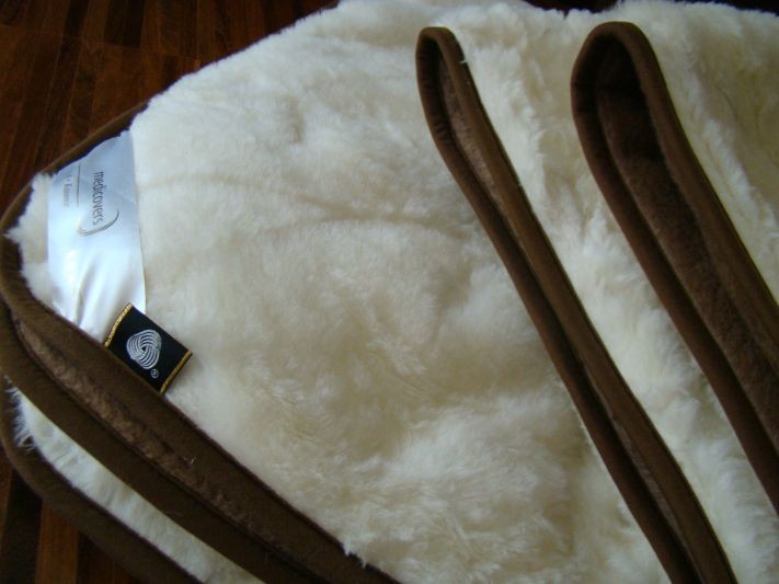 1643 Kołdra z wełny Camel Ciemny + Kaszmir White 160x200