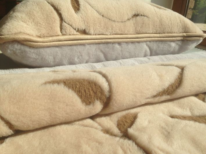 Pościel z wełny Alpaki Silver Camel Benjamin Brąz 140x200 + Materac wełniany