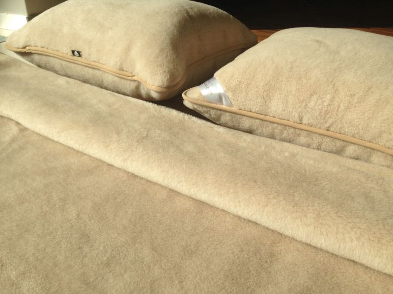 13 Pościel wełniana Camel z wełny wielbłądziej Cappuccino 180x200 + Materac wełniany