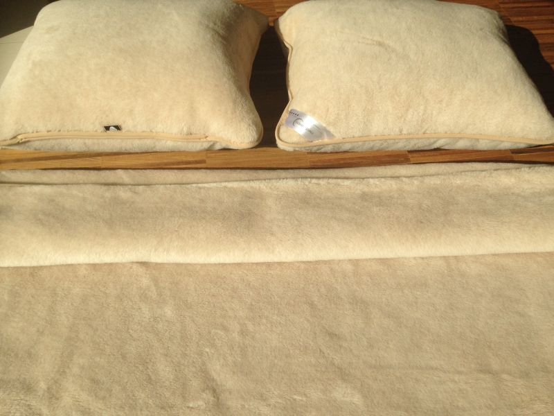 15 Pościel wełniana Camel z wełny wielbłądziej Cappuccino 180x200 + Materac wełniany