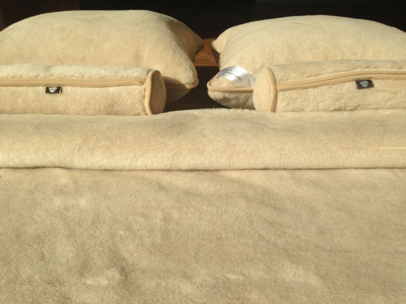 18 Pościel wełniana Camel z wełny wielbłądziej Cappuccino 180x200 + Materac wełniany