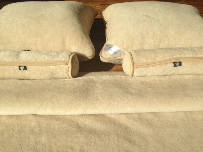 6 Pościel wełniana Camel z wełny wielbłądziej Cappuccino 180x200 + Materac wełniany