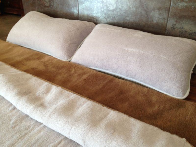 5 Pościel z wełny Alpaki Alpina Camel Kasztan 240x200 + Materac wełniany