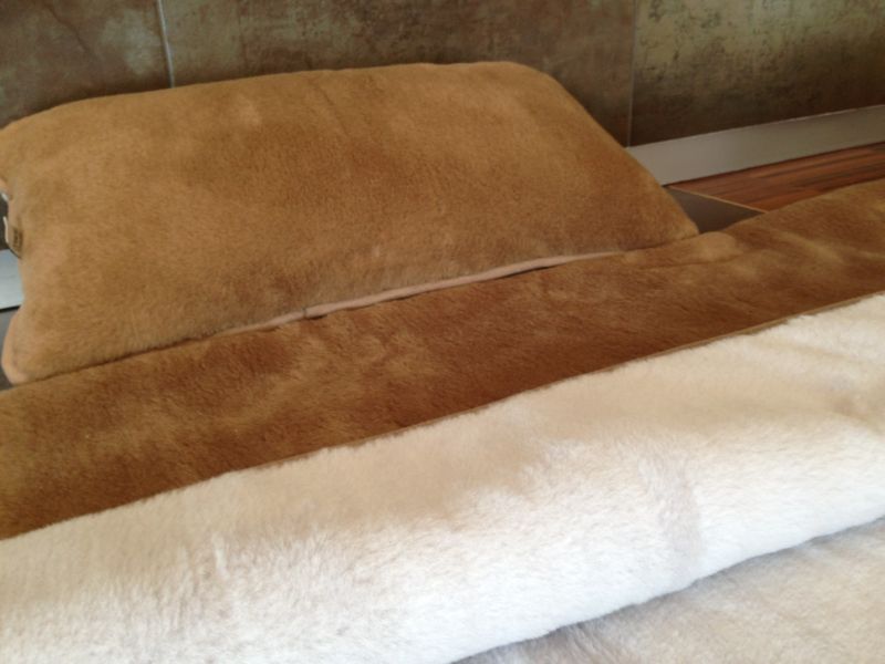 6 Pościel z wełny Alpaki Alpina Camel Kasztan 140x200 + Podkład wełniany