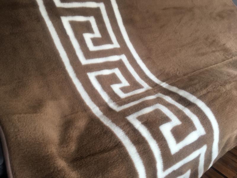 Koc wełniany Camel z wełny wielbłądziej CIEMNY GREKA 140x200