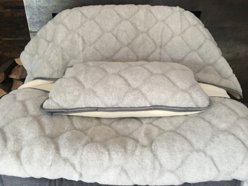 Pościel z wełny Alpaki Silver Caro Kaszmir Gładki 140x200 + Materac wełniany