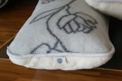 Poduszka z wełny Alpaki - Poduszka Alpaka Silver Róża + Kaszmir Caro 45x75