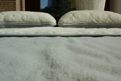 Pościel z wełny Alpaki Silver Kaszmir Caro 220x200 + Podkład wełniany
