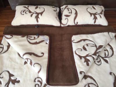 zdjecie-glowne-7471 Pościel z wełny Camel Ciemny + Kaszmir Szlachecki 240x200 + Materac wełniany