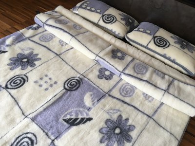 Pościel z wełny Alpaki Violet Botanica Kaszmir Caro 160x200