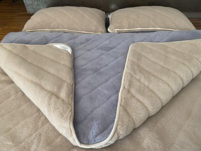 Pościel z wełny Alpaki Alpina Pasy Camel Jasny Pasy 180x200