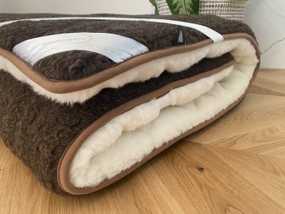 zdjecie-glowne-8932 Materac z wełny Merynos Syberia Dziki Brąz Kaszmir Caro 100x200
