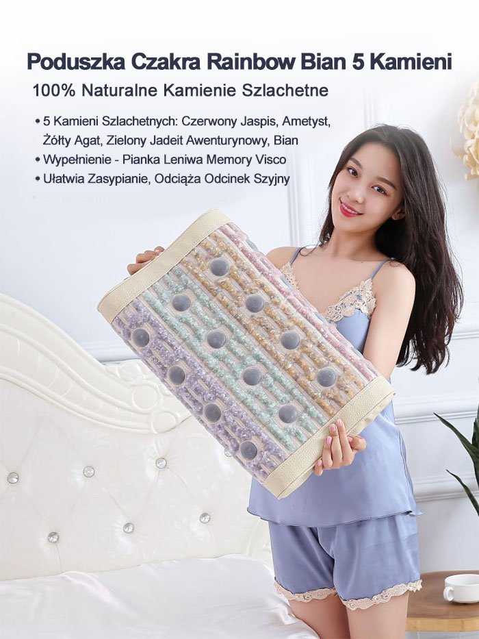 Poduszka-5-Kamieni-Czakra-Rainbow-Bian-1-700 Poduszka Czakra Energy 5 Kamieni BIAN 50x30x10 cm New 2025 Gabinety Spa Reiki Yoga Dom - cena katalogowa 980 złotych (st.m.14)