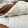 Kołdra z wełny Alpaki Jasnej Caro + Camel Ciemny 140x200 stan magazynowy 1 sztuka