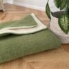 Kołdra z wełny Merynos Tumbler Jasna Zieleń + Tumbler Biały 180x200