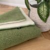 Kołdra z wełny Merynos Tumbler Jasna Zieleń + Tumbler Biały 180x200