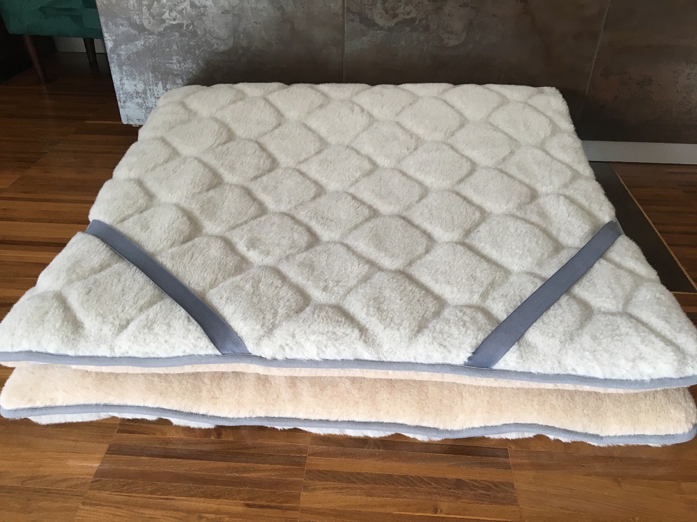 Materac z wełny Alpaki Silver Caro + Camel Jasny 200x200