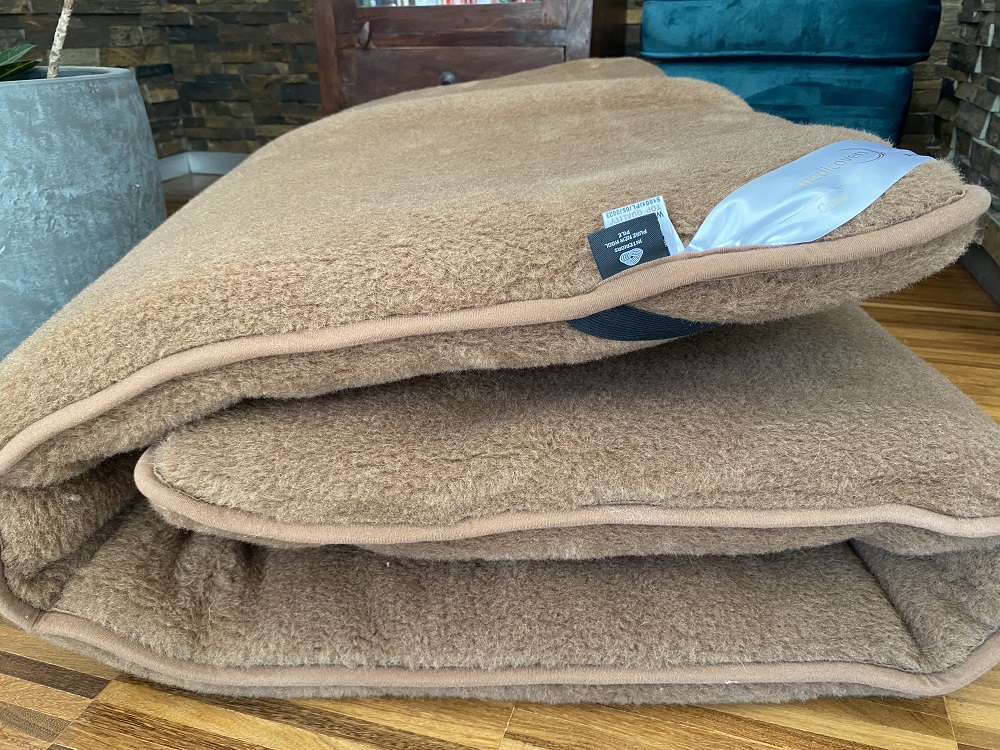 Materac z wełny wielbłądziej Camel Ciemny Królewski  90x200