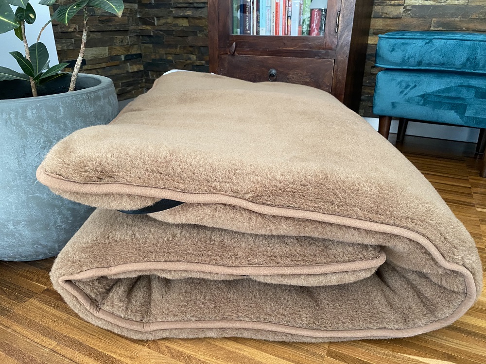 Materac z wełny wielbłądziej Camel Ciemny Królewski  90x200