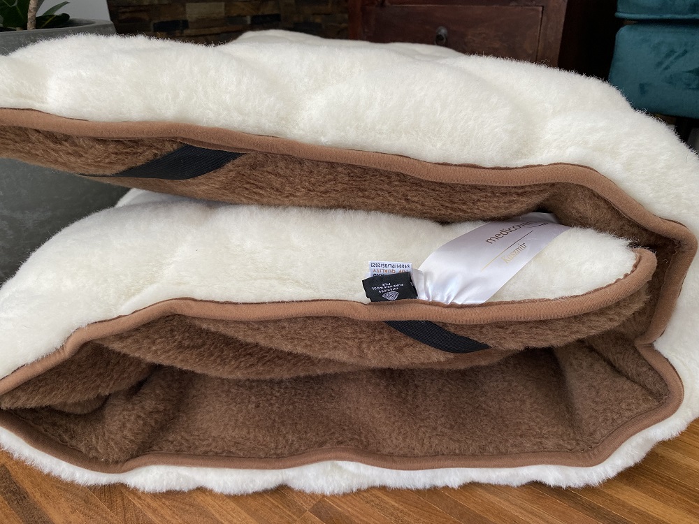 Materac z wełny Kaszmir Caro + Camel Ciemny Mega Gruby 220x200