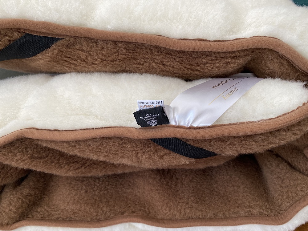 Materac z wełny Kaszmir Caro + Camel Ciemny Mega Gruby 220x200
