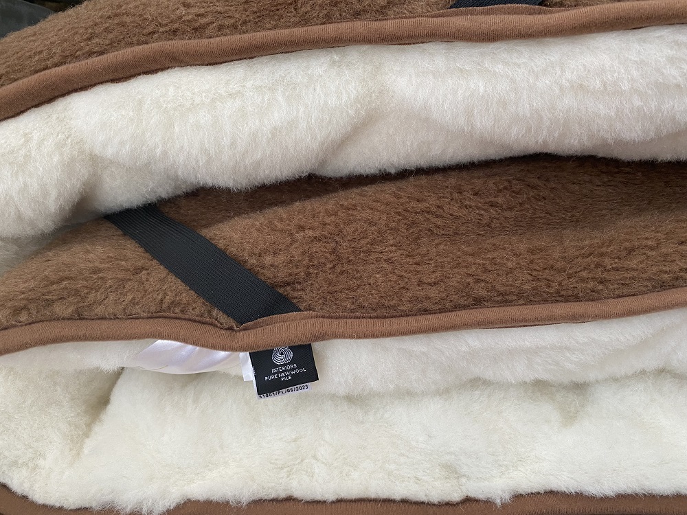 Materac z wełny Kaszmir Caro + Camel Ciemny Mega Gruby 220x200