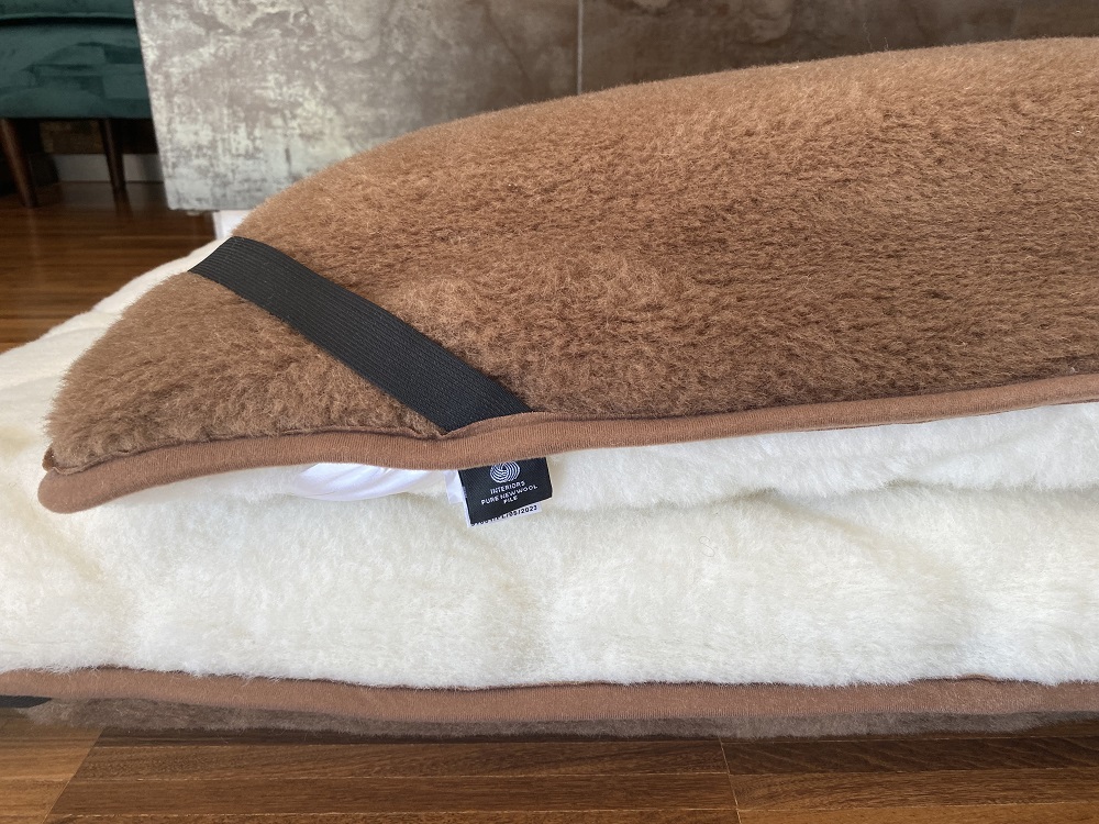 Materac z wełny Kaszmir Caro + Camel Ciemny Mega Gruby 220x200