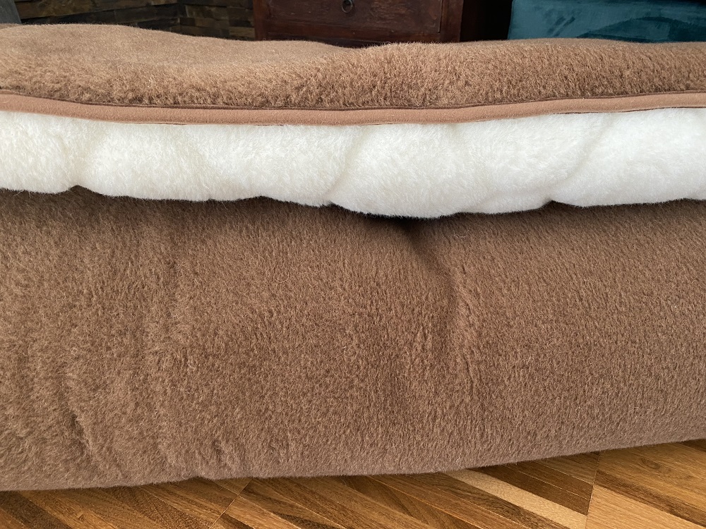 Materac z wełny Kaszmir Caro + Camel Ciemny Mega Gruby 220x200