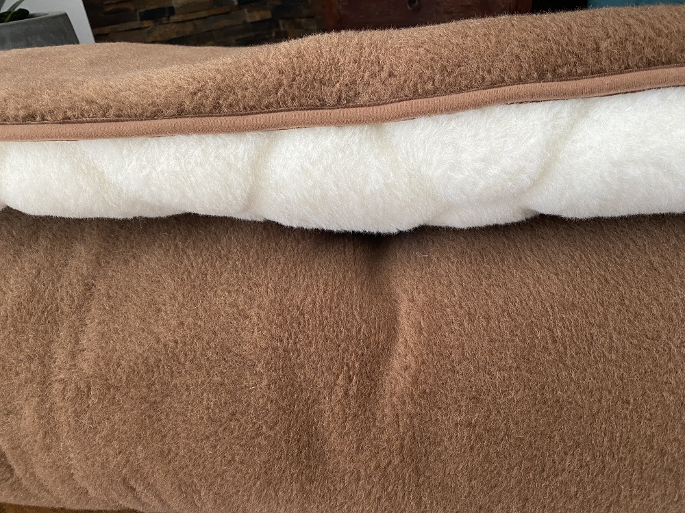 Materac z wełny Kaszmir Caro + Camel Ciemny Mega Gruby 220x200