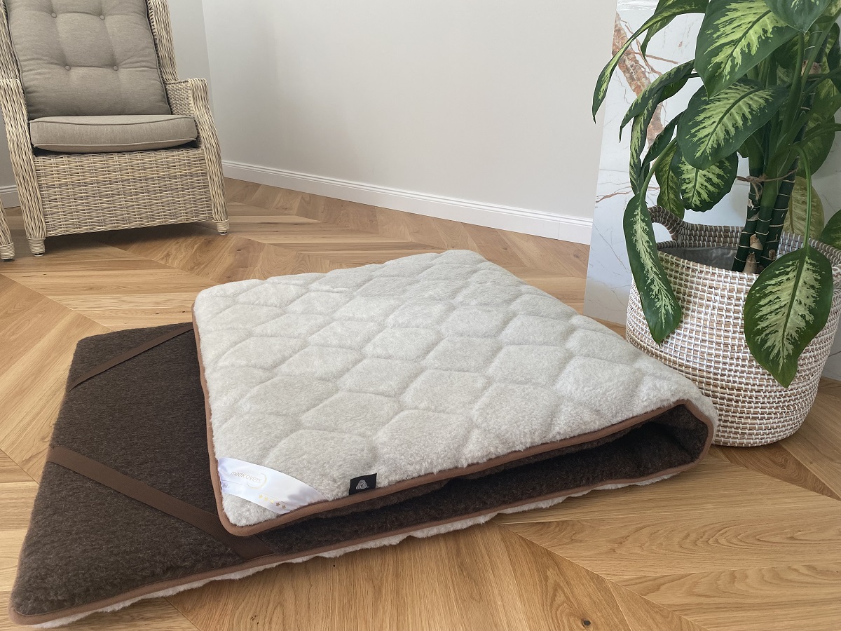 Materac z wełny Merynos Syberia Dziki Brąz Alpaka Silver Caro 180x200