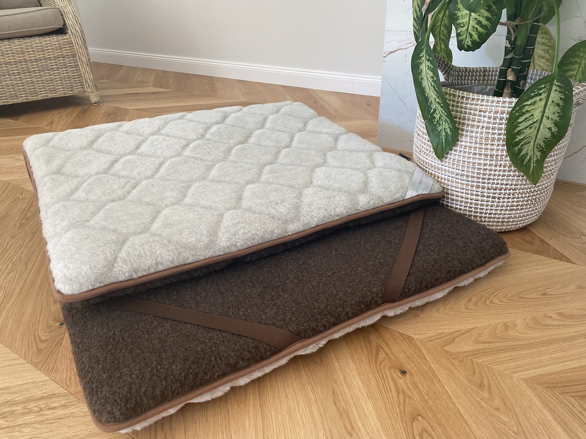 Materac z wełny Merynos Syberia Dziki Brąz Alpaka Silver Caro 180x200