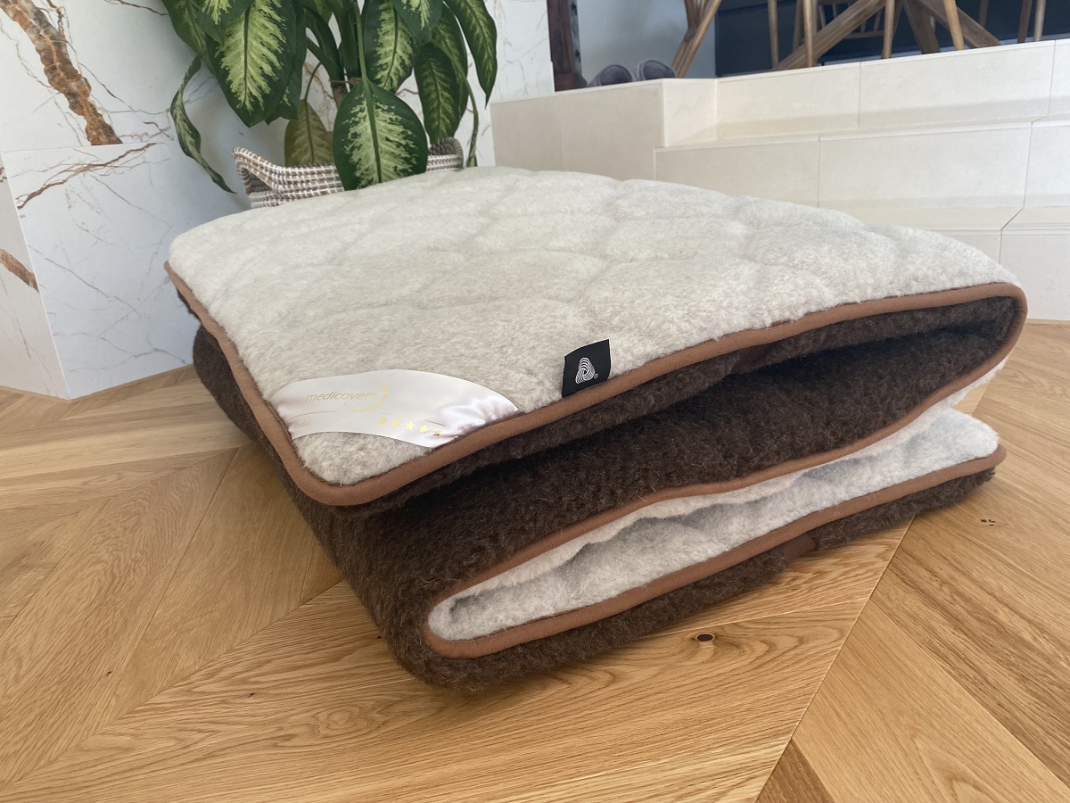 Materac z wełny Merynos Syberia Dziki Brąz Alpaka Silver Caro 180x200