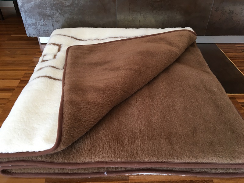 Pościel z wełny Camel Ciemny + Merynos Tumbler Greka 140x200