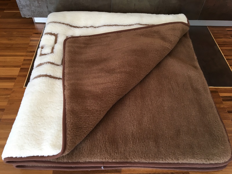 Pościel z wełny Camel Ciemny + Merynos Tumbler Greka 140x200