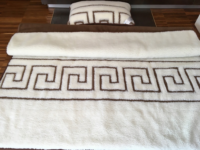 Pościel z wełny Camel Ciemny + Merynos Tumbler Greka 140x200