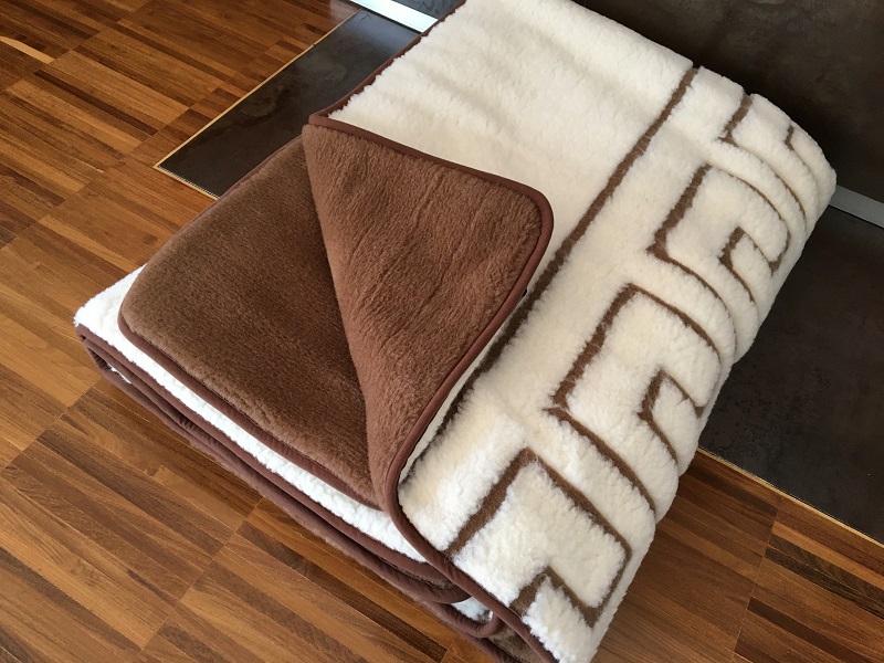 Pościel z wełny Camel Ciemny + Merynos Tumbler Greka 140x200