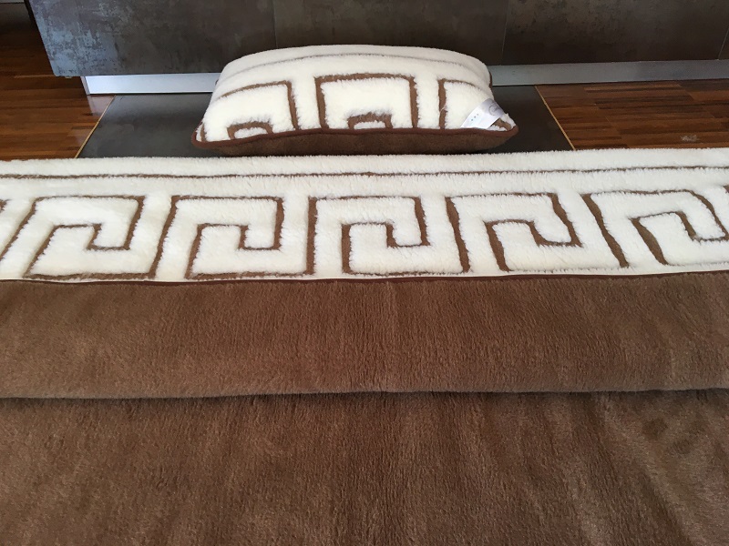 Pościel z wełny Camel Ciemny + Merynos Tumbler Greka 140x200